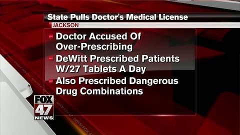 Jackson doctor has license suspended for overprescribing addictive drugs