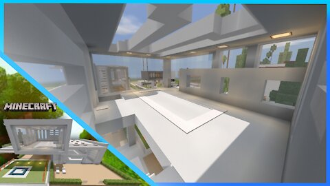 TIMELAPSE- Incredible modern house architecture in minecraft pe 🏠🧱