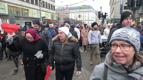 Nej till Vaccinpass 22:a januari – Marsch mot Sergels torg