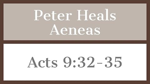 ECF Livestream | Peter Heals Aeneas- Acts 9:32-35 | Kevin Salinas | 05.28.2023