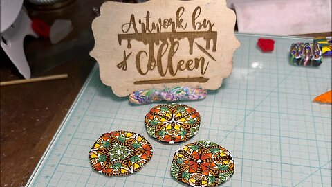 Fall inspired kaleidoscope clay cane @ArtworkByColleen