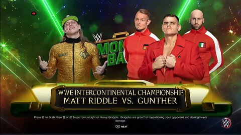 WWE Money in the Bank Matt Riddle vs Gunther for the WWE Intercontinental Title