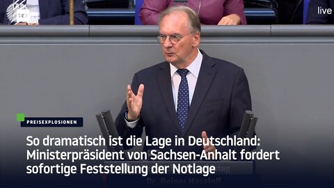Ministerpräsident von Sachsen-Anhalt fordert sofortige Feststellung der Notlage