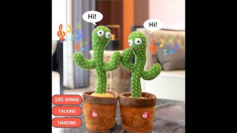 Dancing cactus with 120 songs that records and repeats your words