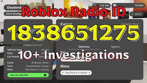 Investigations Roblox Radio Codes/IDs
