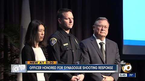 Officer honored for heroic acts in Poway synagogue shooting