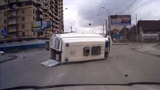 Accident: Ambulance hit by speeding van