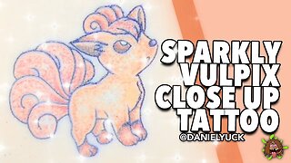 Sparkly Vulpix Close Up Tattoo