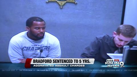 Former UA football player Bradford sentenced for aggravated assault