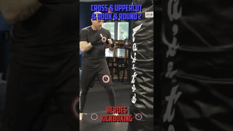 Heroes Training Center | Kickboxing "How To Double Up" Cross & Uppercut & Hook & Round 2 | #Shorts