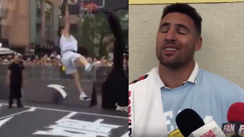 Klay Thompson Tries to Defend His China Dunk FAIL
