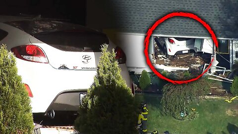 Stolen Hyundai Driven Into House