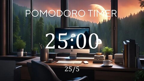 25/5 Pomodoro Timer 🌘 Lofi + Frequency for Relaxing, Studying and Working 🌘