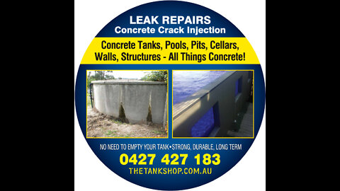 Leaking Concrete Tank Repairs - No Need to EMPTY Water