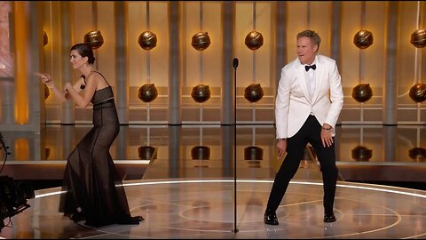 Will Ferrell & Kristen Wiig Present Male Actor - Motion Picture Musical/Comedy I 81st Golden Globes
