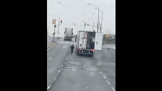 Trucker Leaves Door Open In Toronto