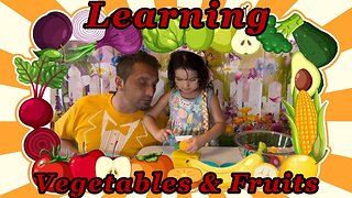 Toy cutting Velcro fruits and vegetables. Learning fruit and vegetables, educational for kids!