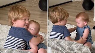 Big Brother Preciously Hugs His Baby Sister