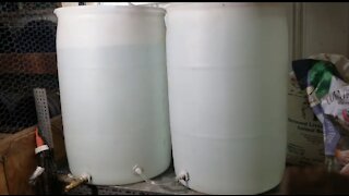 Connecting Two 55 Gallon Water Barrels and Adding a Faucet