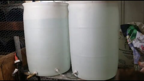 Connecting Two 55 Gallon Water Barrels and Adding a Faucet