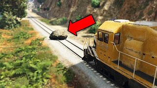 WHAT HAPPENS WHEN A ROCK IS IN FRONT OF A TRAIN IN GTA 5?