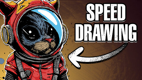 Drawing a Space Cat - Time-Lapse