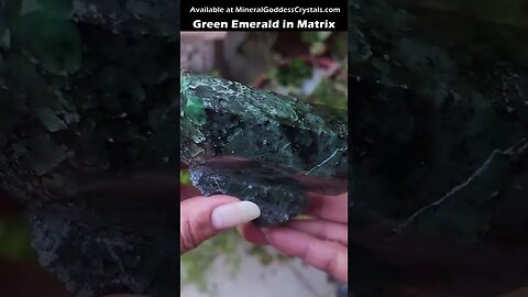 Green Emerald in Matrix. A Heart Chakra Stone and Taurus Birthstone!