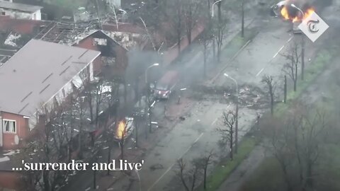 Ukraine war: Aerial footage released by Azov Regiment appears to show street battle in Mariupol