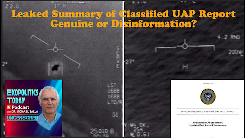 Leaked Summary of Classified UAP Report - Genuine or Disinformation?