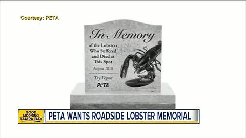 PETA asks to build memorial to honor lobsters killed in crash