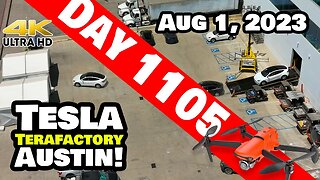 Model Ys Pumping out of Giga Texas! - Tesla Gigafactory Austin 4K Day 1105 - 8/1/23 - Tesla Texas