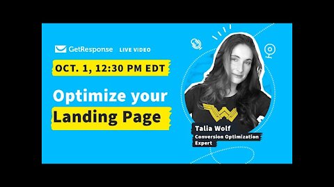 Landing Page Challenge with Talia Wolf. Win a free GetResponse account!