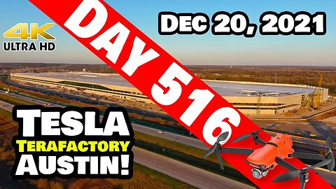 Tesla Gigafactory Austin 4K Day 516 - 12/20/21 - Tesla Terafactory TX - GOLDEN HOUR AT GIGA TEXAS!
