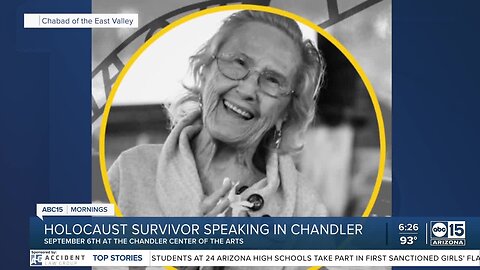 Holocaust survivor to speak at Chandler Center for the Arts