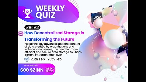 600 $ZINN Quiz Draw 22: Revolutionizing Data Storage