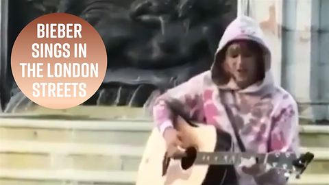 Justin Bieber goes busking in London
