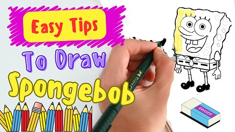 Tutorial to draw Spongebob | Easy Tips | Viral Art Draw