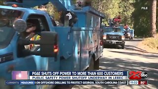 PG&E shuts off power to more than 600 customers