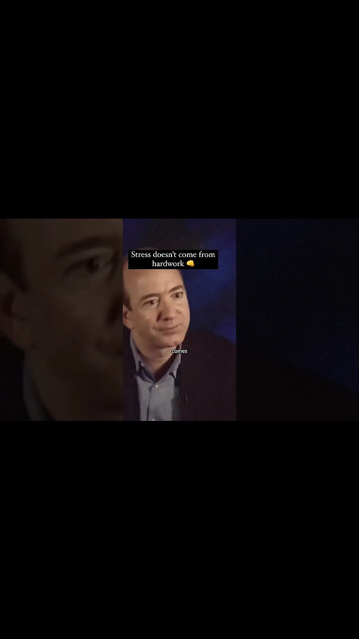 Stress doesn't come from hard work. #jeffbezos #amazon #podcast