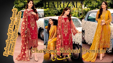 CHARIZMA SHEHNAI PREMIUM CHIFFON EMBROIDERED || ZAIN.AAYAN COLLECTION || #embroidery #chiffon #fyp