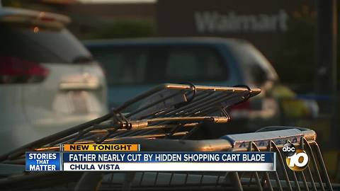 Father finds razor blade stuck to his Walmart shopping cart