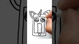 How to draw and paint iPhone Unicorn Kawaii