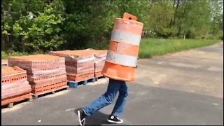 Traffic Cone Running Into A Truck
