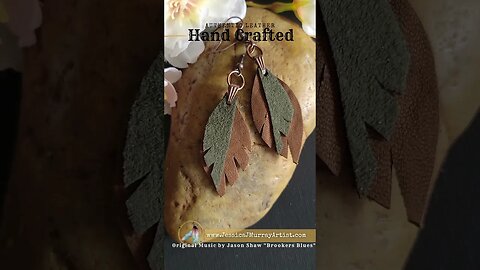 Petite Mash, 1 inch drop Leather Feather Earrings