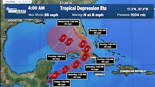 Eta expected to curve towards Florida as tropical storm