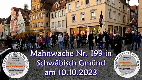 Mahnwache Nr. 199 in Schwäbisch Gmünd am 10.10.2023