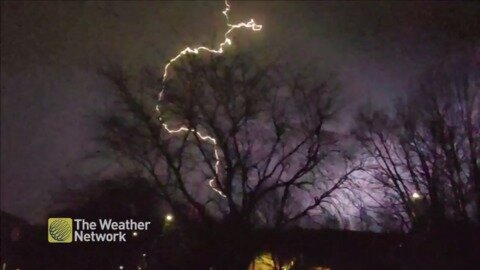Dazzling display of thunder and lightning captured in slow motion