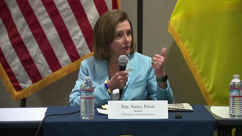 House Speaker Nancy Pelosi joins local Ukrainian community leaders to host a roundtable.