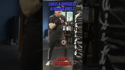 Heroes Training Center | Kickboxing "How To Double Up" Cross & Hook & Uppercut & Knee 2 | #Shorts