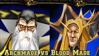 Warcraft 3 Battle: 20 Archmage vs 20 Blood Mage